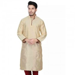Dupion Silk Men's Designer Indian Kurta Pyjama gold texture