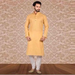 Men's Cotton Kurta Churidar Pyjama sets orange