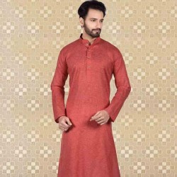 Men's Cotton Kurta Churidar Pyjama sets narangi