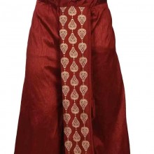 Traditional Solid Dhoti for Men brown gold leaf