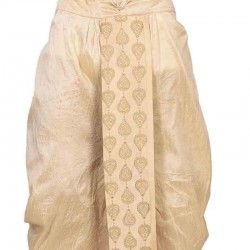 Traditional Solid Dhoti for Men white leaf