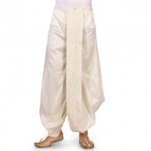 Traditional Solid Dhoti for Men white design