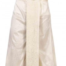 Traditional Solid Dhoti for Men white design
