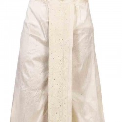 Traditional Solid Dhoti for Men white design