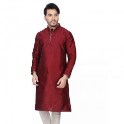 Dupion Silk Men's Designer Indian Kurta Pyjama