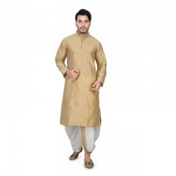 Men's Cotton Kurta Churidar Pyjama sets gold
