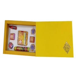 Handmade Diwali Crackers Chocolate Box- Yellow