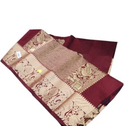 Jari handloom saree (Dark Chocolaty)