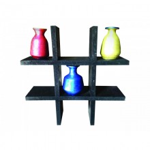 Three designer pots with stand