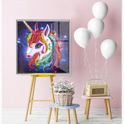 5D diy unicorn diamond painted shaped drill(Diamond+tool+canvas)