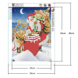 5d diamond painting living room Santa Claus part drill(Diamond+tool+canvas)