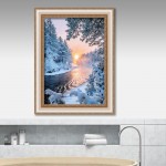 5d diamond painting living room snow scene drill(Diamond+tool+canvas)