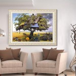 5d diamond painting living room tree house part drill(Diamond+tool+canvas)