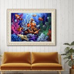 5d diamond painting living room underwater world part stick drill(Diamond+tool+canvas)