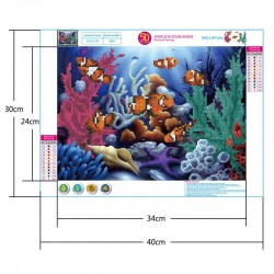 5d diamond painting living room underwater world part stick drill(Diamond+tool+canvas)