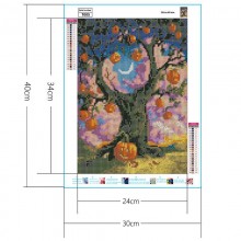 Diy5d diamond painting pumpkin tree full of diamonds(Diamond+tool+canvas)