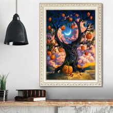 Diy5d diamond painting pumpkin tree full of diamonds(Diamond+tool+canvas)