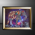 Elephant diy shaped diamond painting only sticks to the main body(Diamond+tool+canvas)