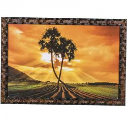 Multicolored Digital Wooden Frame Wall Painting