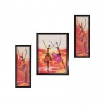 Set of 3 Modern Art Stretched with wood Frame 12 inch x 8 inch Painting