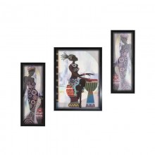 Set of 3 Modern Art Stretched with wood Frame 12 inch x 8 inch Painting