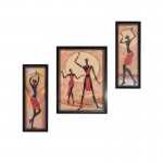 Set of 3 Modern Art Stretched with wood Frame 12 inch x 8 inch Painting