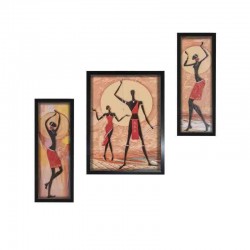 Set of 3 Modern Art Stretched with wood Frame 12 inch x 8 inch Painting