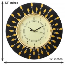 Home Decorative Wooden Round Black Wall Clock 