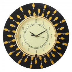 Home Decorative Wooden Round Black Wall Clock 