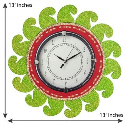 Home Decorative Wooden Wall Clock ( Light Green )