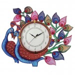 Home Decorative Wooden Wall Clock ( Peacock Pair )