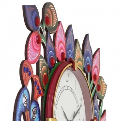 Home Decorative Wooden Wall Clock ( Peacock Pair )