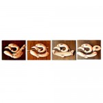 GANESHA MUSICIAN SET OF 4 (WOODEN BACKGROUND)
