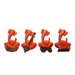 GANESHA MUSICIAN (ORANGE) SET 4