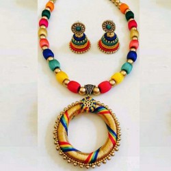 Hand Made Silk Dori Jewel Set  - Fashion Jewellery