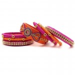 Handcrafted Designer Silk Thread Bangles for Women Handoven-Handcrafted