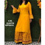 Kurta Palazzo Set Without Dupatta-yellow