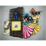 Krishna Cow Clock Wall Hanging 