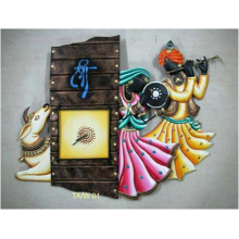 Krishna Cow Clock Wall Hanging 