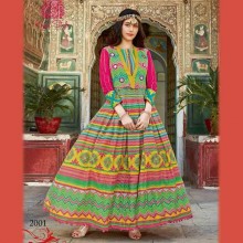 Fabdrape embroidered stitched Anarkali Suit-Multicolour