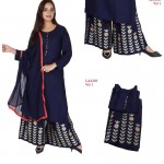 Kurta Palazzo Set With Dupatta-Blue