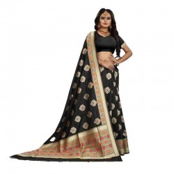 BANARASI HANDLOOM SILK SAREE-Black