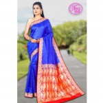 Banarasi Art Silk Saree With Tanchoi Weaving With Blouse-Blue