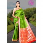 Banarasi Art Silk Saree With Tanchoi Weaving With Blouse-Green