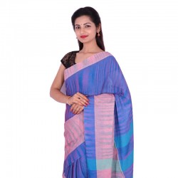 Taant Handloom Saree-Blue