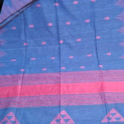 Women Cotton Silk Handloom Saree-Blue