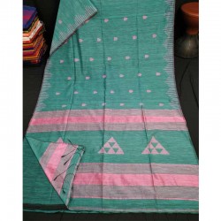 Women Cotton Silk Handloom Saree-Sky Blue