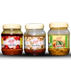 Homemade Kawath-Karwand-Chilly Pickles Combo Pack