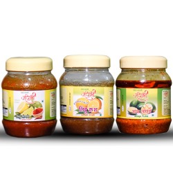 Homemade Lemon Crush-Lemon Pickle-Mango Pickle Combo Pack